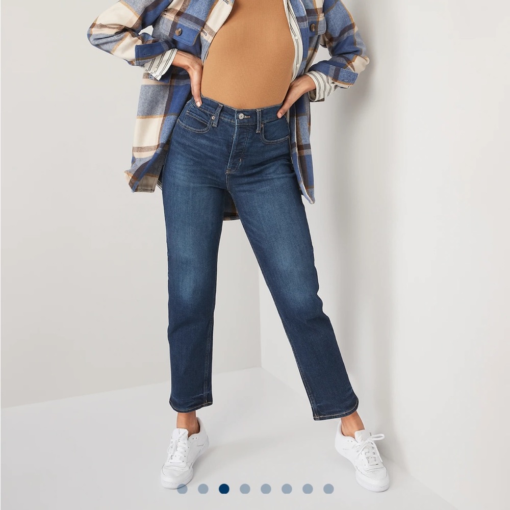NWT Old Navy - extra high waisted button fly straight jeans 4 TALL!